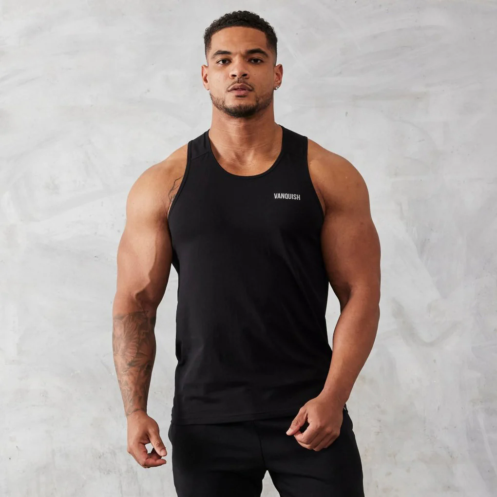 Vanquish Essential Black Regular Fit Tank Top - Image 5
