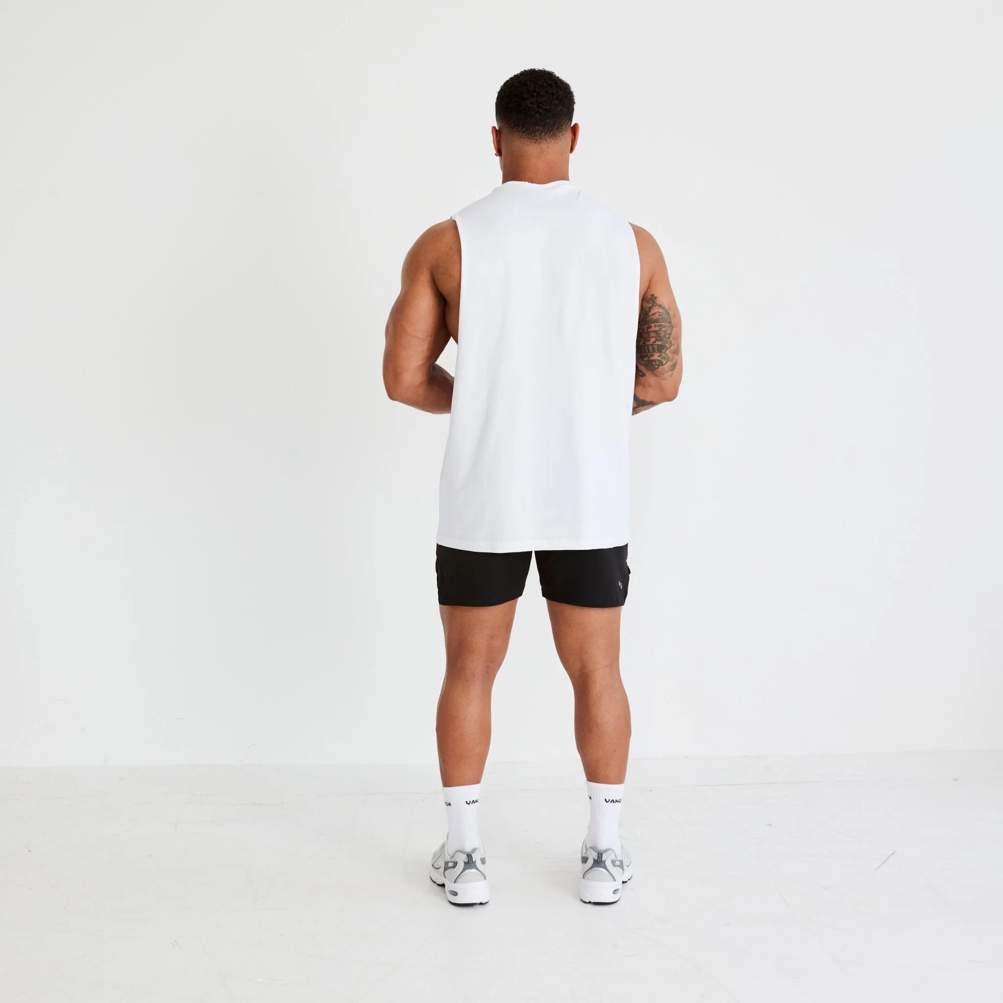Vanquish Essential White Oversized Sleeveless T Shirt - Image 7
