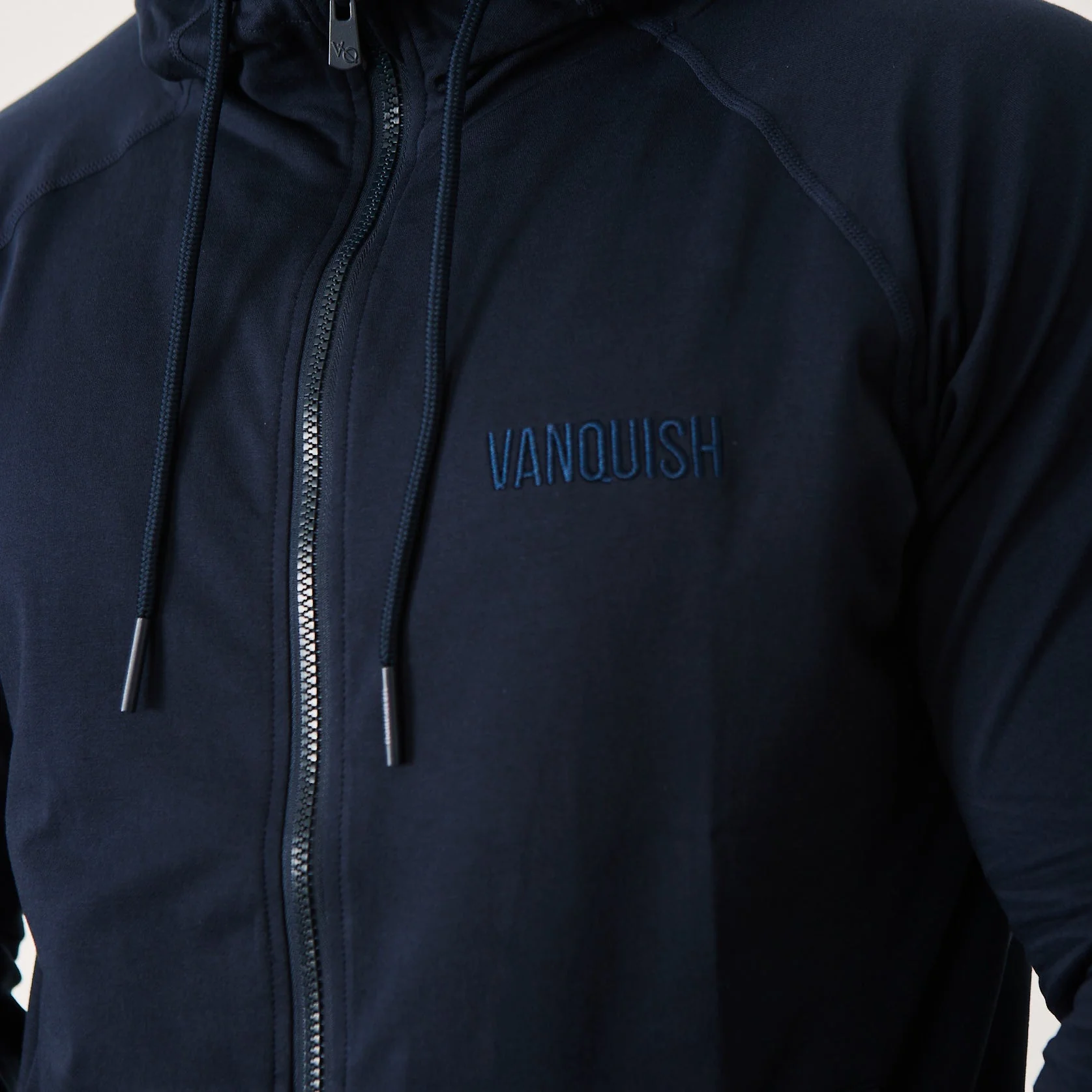 Vanquish Eclipse V2 Navy Blue Full Zip Front Hoodie - Image 3