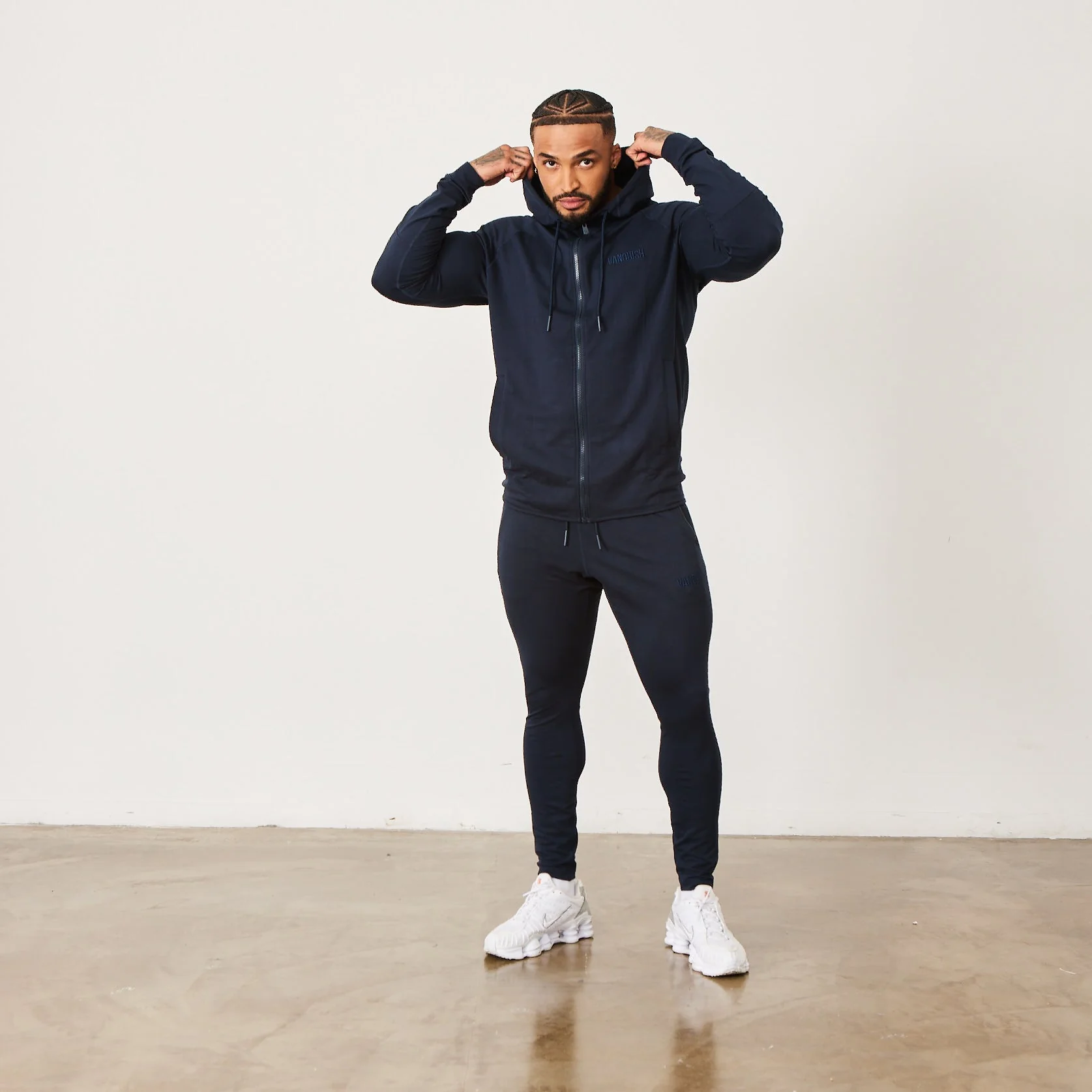 Vanquish Eclipse V2 Navy Blue Full Zip Front Hoodie - Image 5