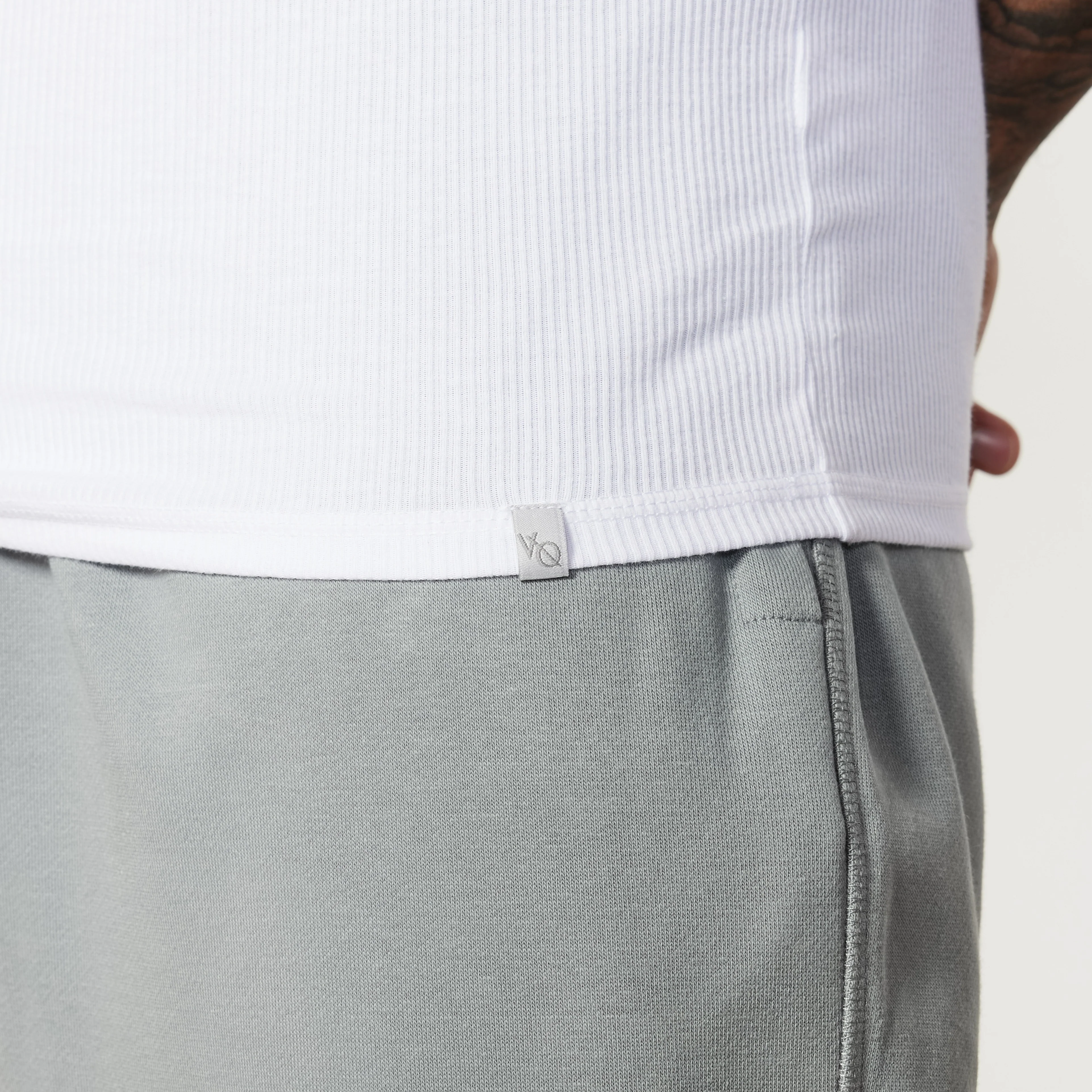 Vanquish Essential White Ribbed Fitted Tank - Image 3